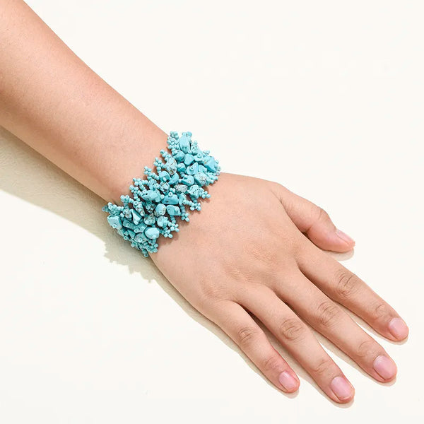 Bohemian Blue Natural Stone Beaded Bracelets for Women