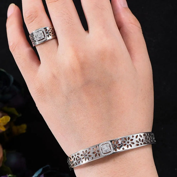 Luxury Trendy Retro Mix Match Bangle Ring for Women Bridal Jewelry Sets