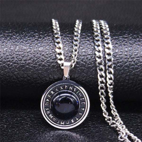 Norse Vikings Odin 's Runes Compass Circle Necklace Viking Necklace