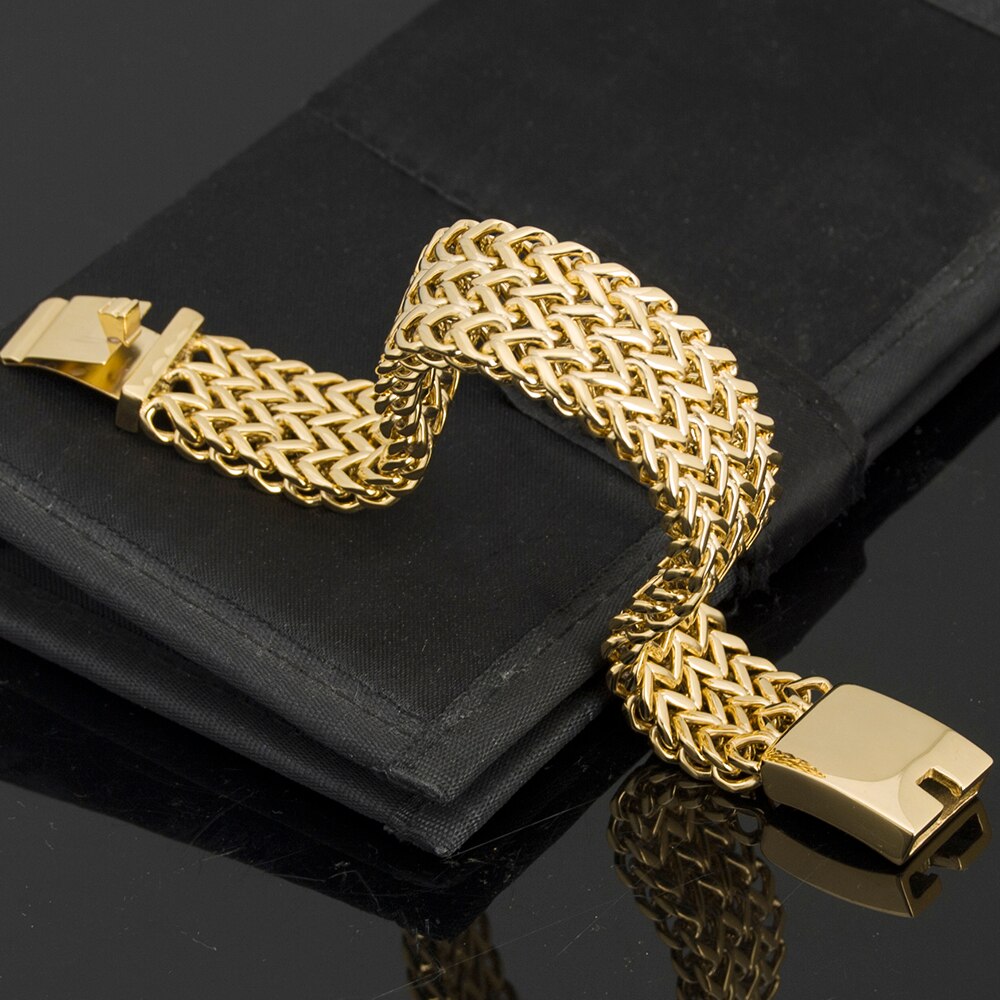 Luxury Yellow Gold Color Bracelet For Men