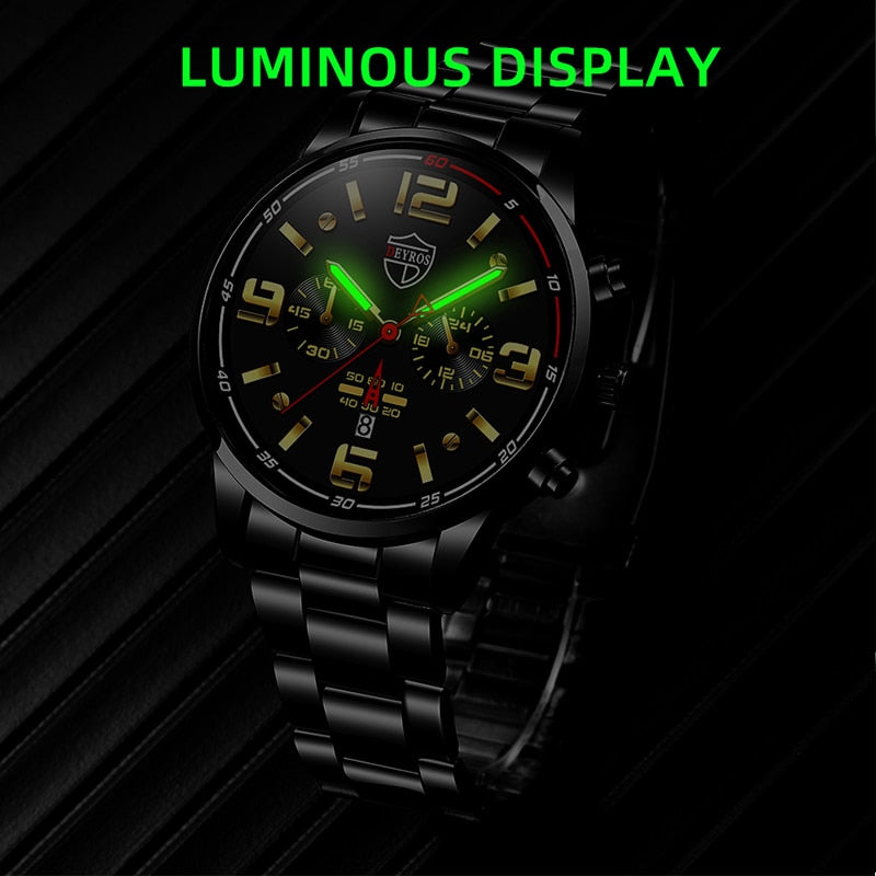 Watches for Men Business Luxury Stainless Steel Quartz Wristwatch