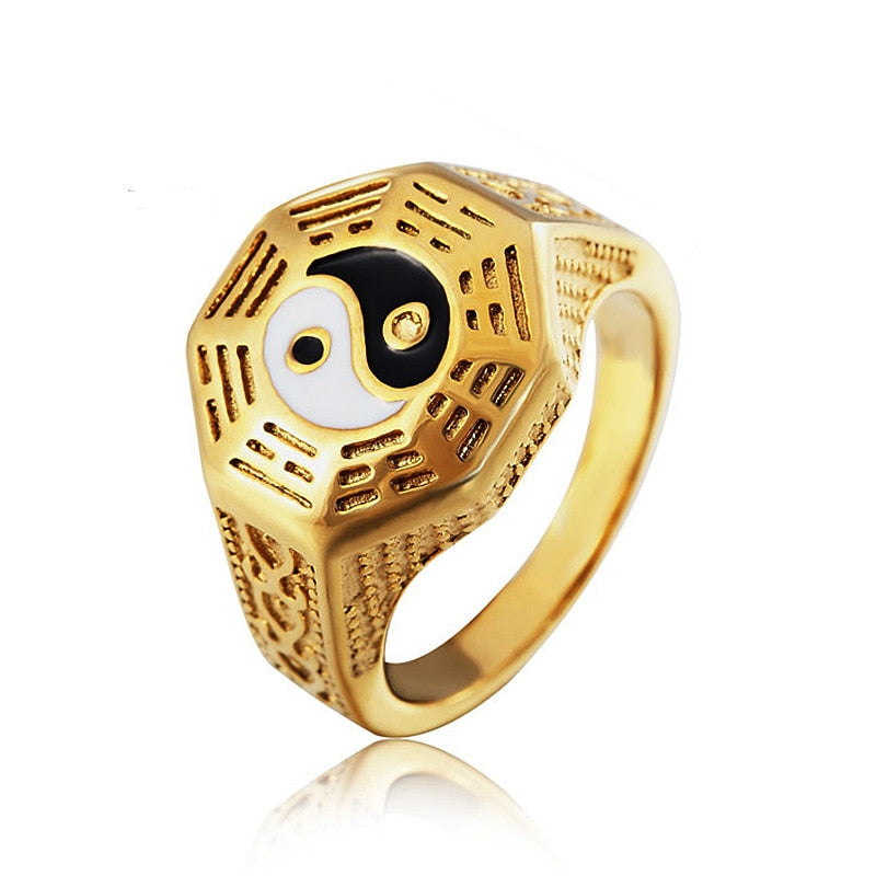 Chinese Style Gossip Yin Yang Symbol Rings for Men