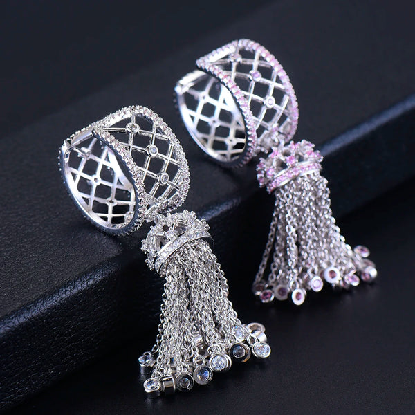 Fashion Earrings 4 Colors Bohemian Full Shiny Cubic Zirconia Statement Earrings Women