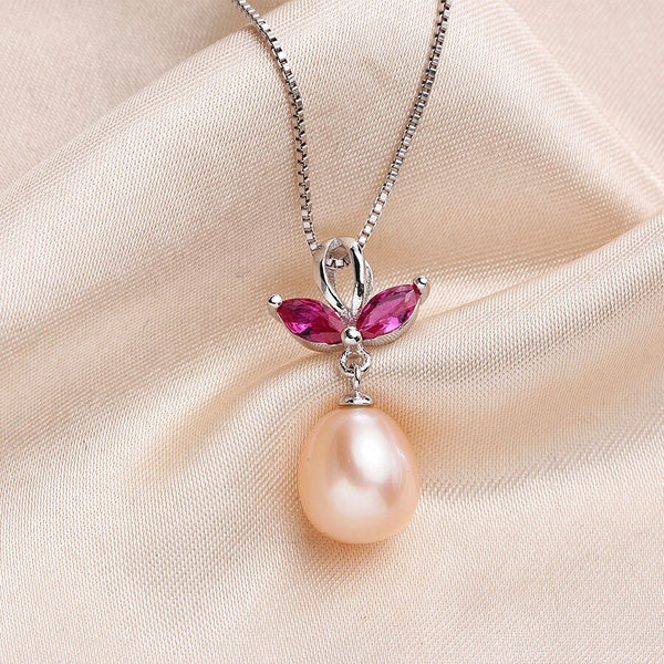 Crystal 5A Natural Freshwater Pearl Pendant Women