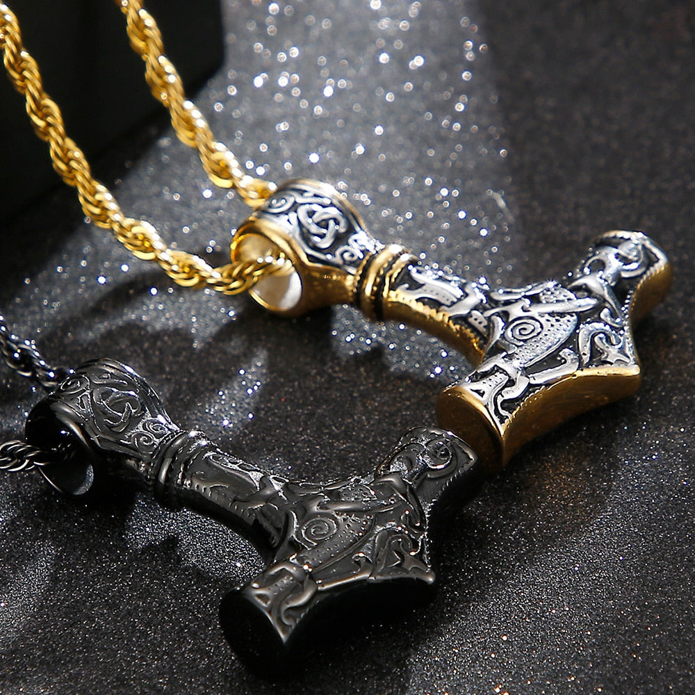 Vintage Totem Viking Pendant Necklace for Men