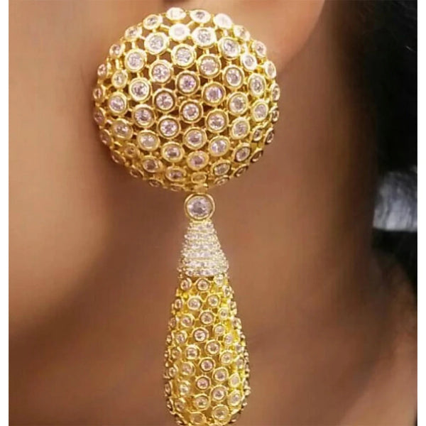 New Big Hollow Round Long Drop Big Earrings for Women Wedding Party Jewelry Gift