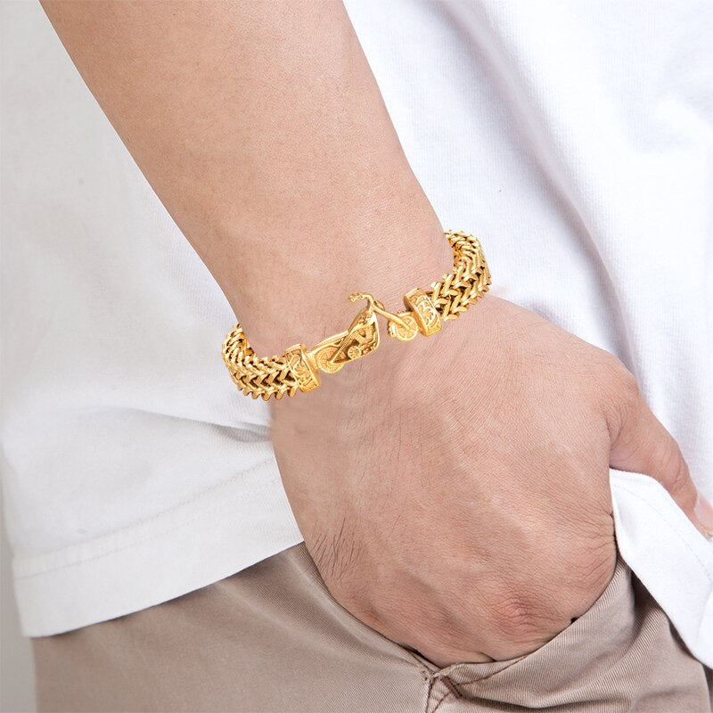 Stainless Steel Gold Chain Men Bracelet