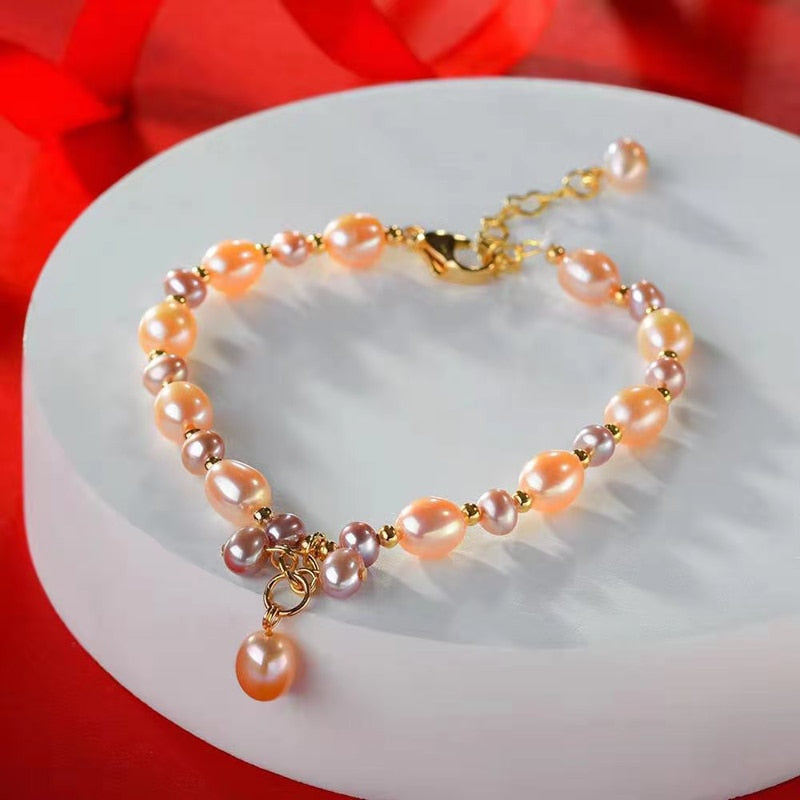 New Arrival Natural Coloful Freshwater Pearl Charm Bracelets For Women