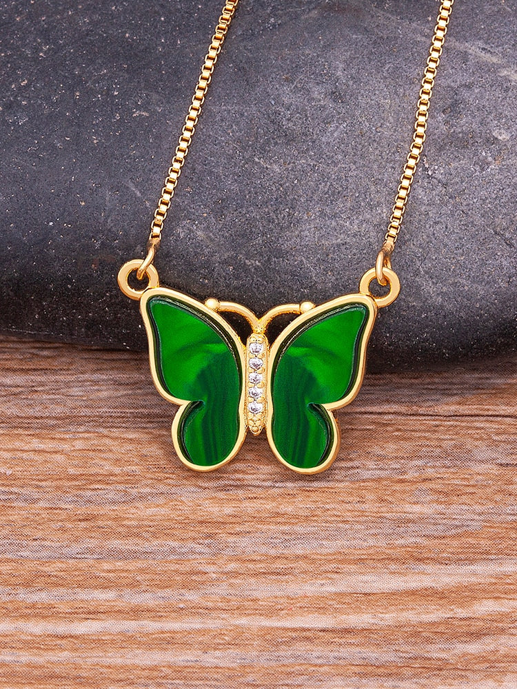 Classic Korean Fashion Cute Butterfly Pendant Necklace for Women