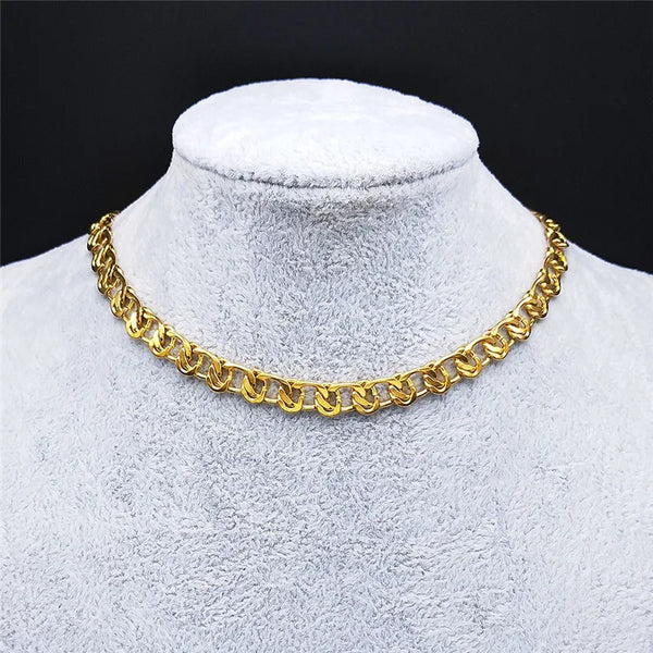 Fashion Stainless Steel Clavicle Chain Necklacesfor Women Gold Color