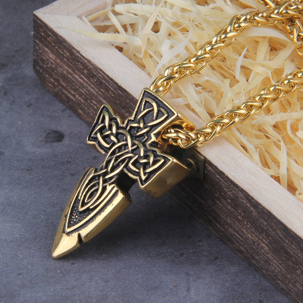 nordic freyr sword amulet stainless steel viking pendant necklace