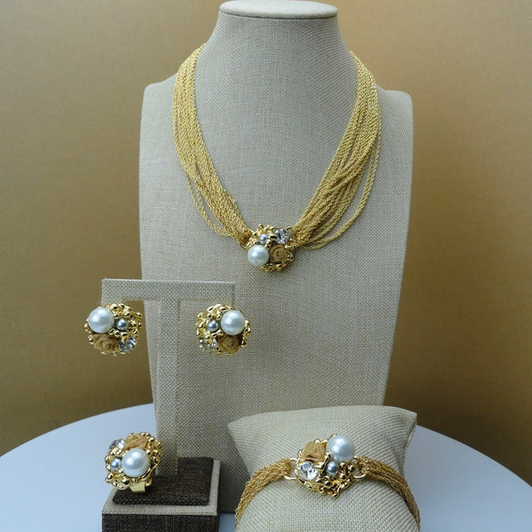 Dubai Fine Jewelry High Class Chain Necklace Sets for Woman Party Gift