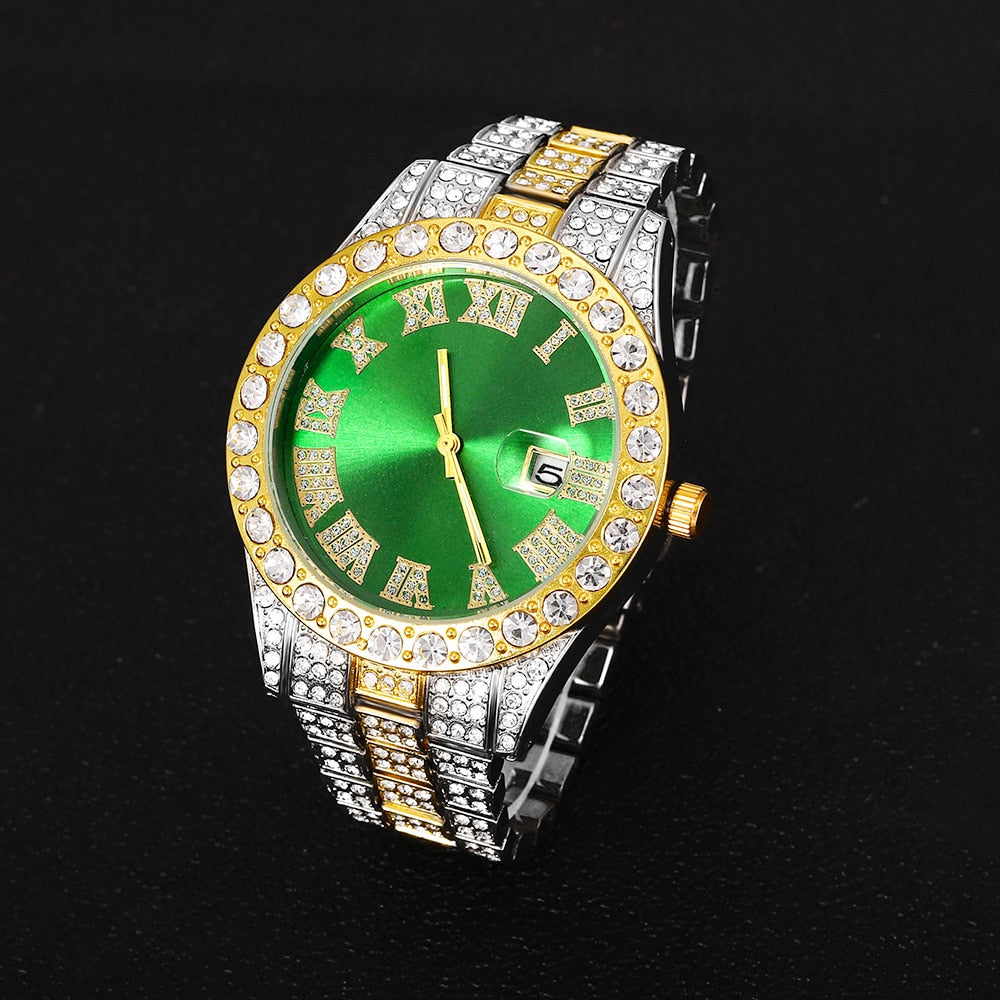 Watch For Men Luxury Iced Out Diamond Quartz Men Watches