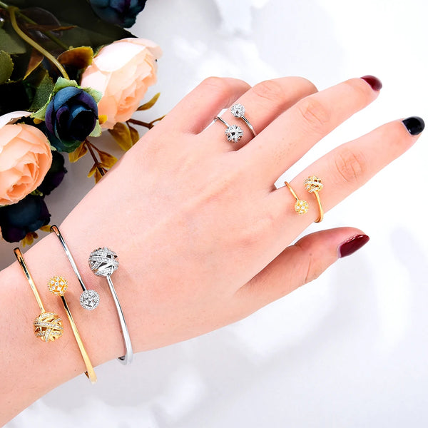 Luxury Disco African Trend Bangle Ring Set Fashion Jewelry Sets For Women