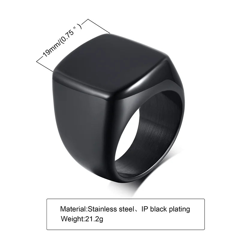 Cremation Ring, Black Urn Signet Rings