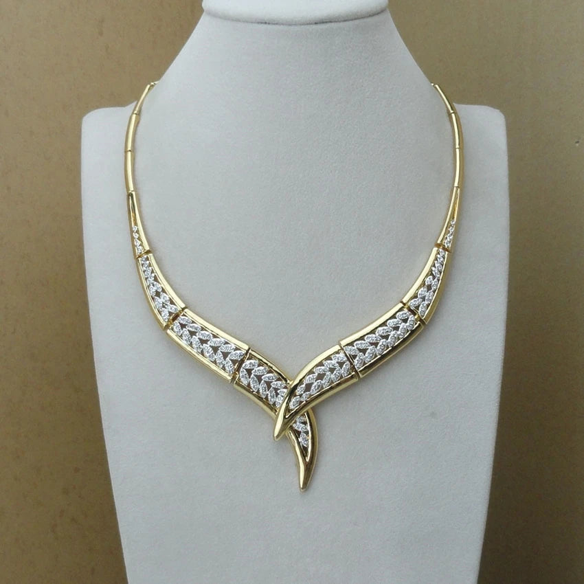 Dubai Jewelry Sets Fine Jewelry with Rhinestones for Women