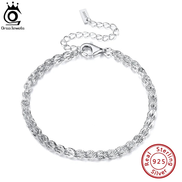 Fashion 925 Sterling Silver 3.5mm Phoenix Tail Chain Bracelet for Women