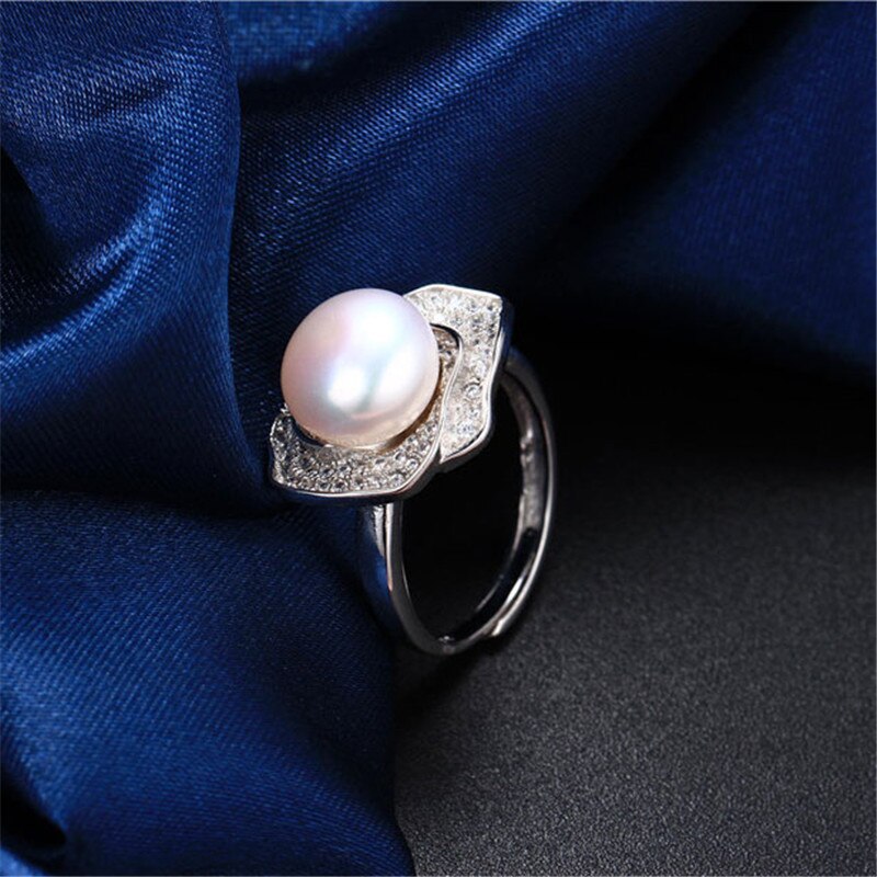 Shaped flower 10-11mm AAAA natural freshwater pearl ring for women gift