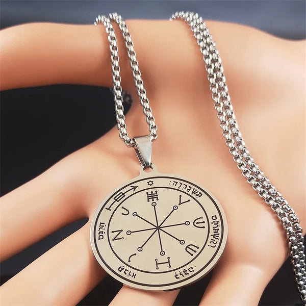 Sixth Pentacle of Mars - Seal of Solomon- Vinyl Sticker Decal Stainless Steel Pendant Necklace