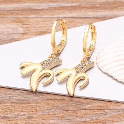 Luxury Bohemian Copper Zircon Gold Color Evil Eye Hoop Earrings for Women