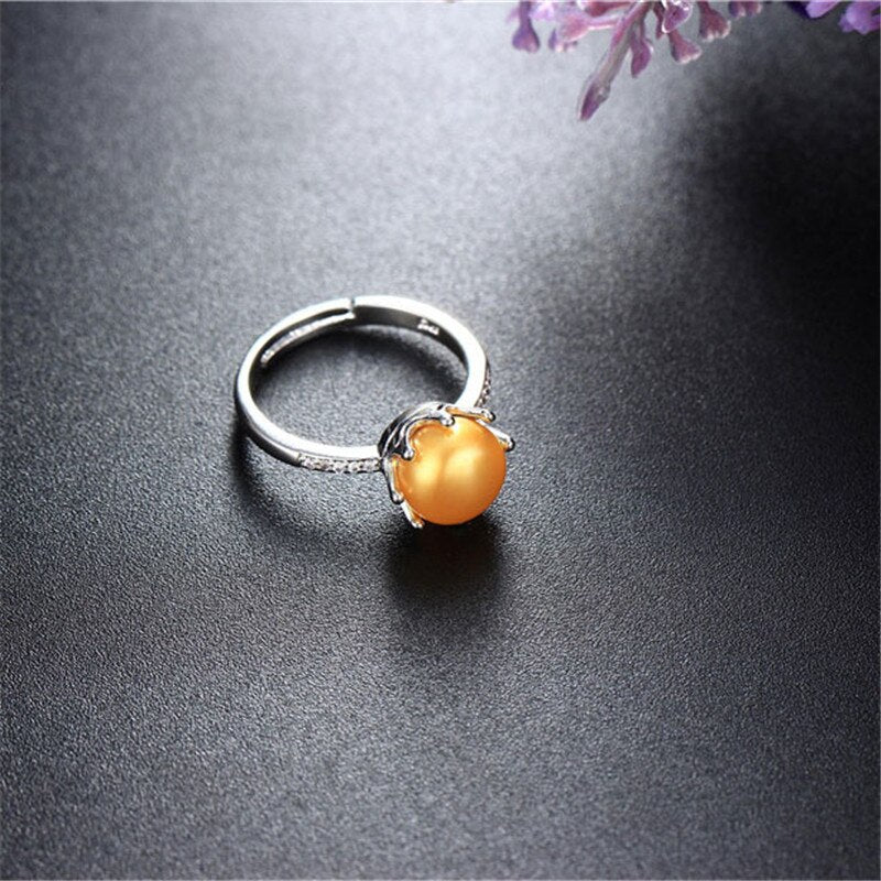 Eight-claw crown 8mm AAAA natural freshwater pearl ring for women gift