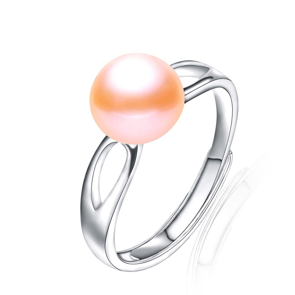 Fashion White Natural Pearl Adjustable Rings For Women