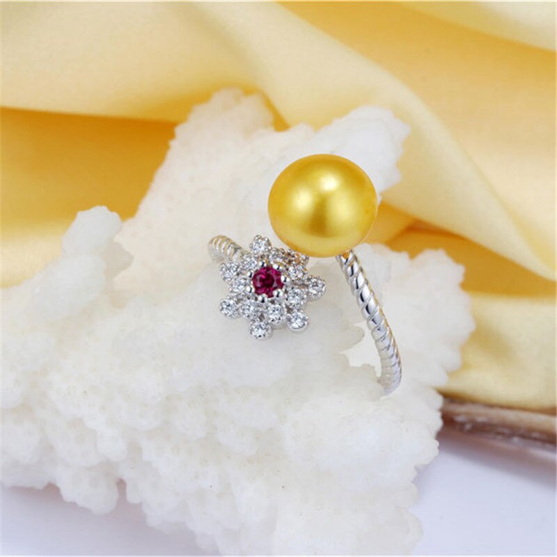 Summer New 925 Sterling Silver Rose Red Flower Finger Rings for Women