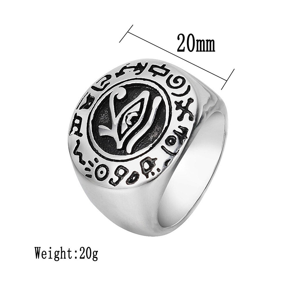 Vintage Stainless Steel Egyptian Men's Ring