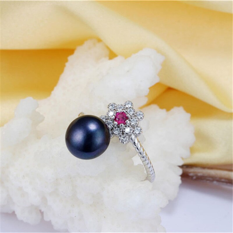 Summer New 925 Sterling Silver Rose Red Flower Finger Rings for Women