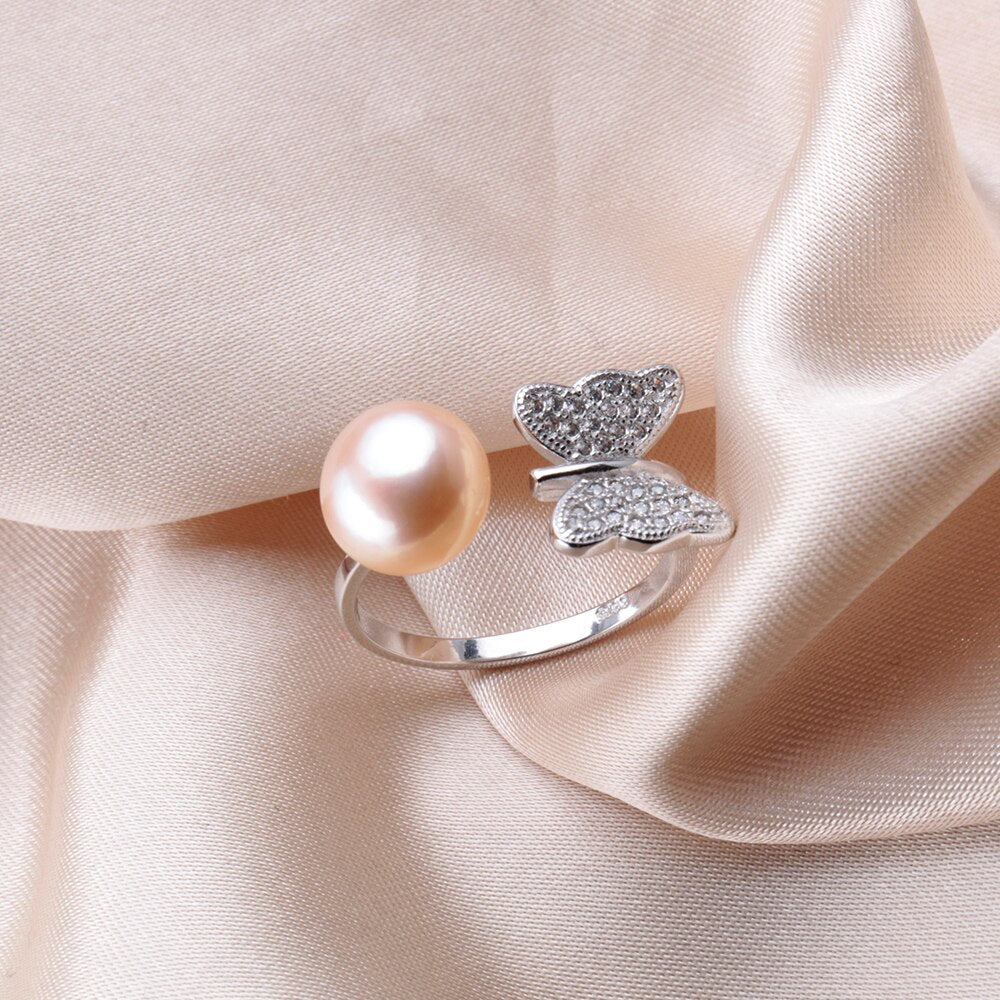 Simple Butterfly Shape 925 Sterling Silver Zircon Women Ring