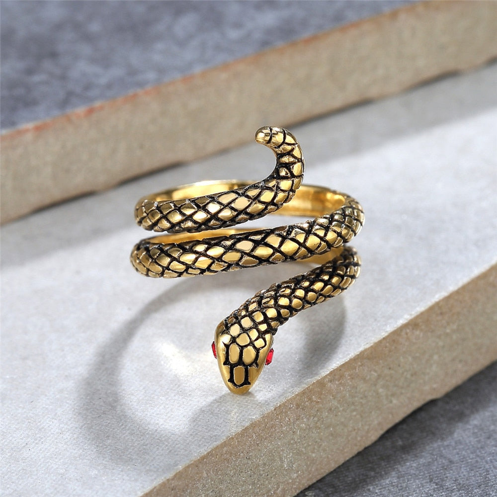 Men's Simple Stainless Steel Snake Rings For Men