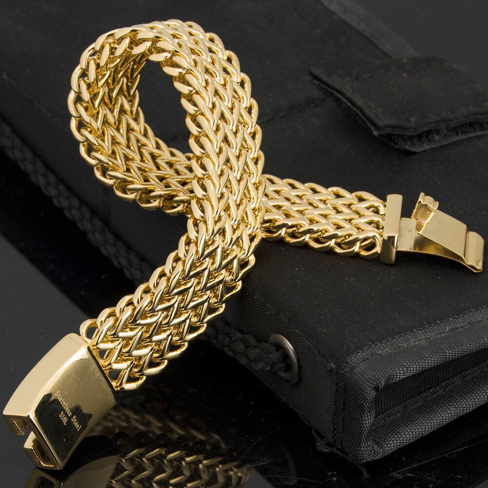 Luxury Yellow Gold Color Bracelet For Men