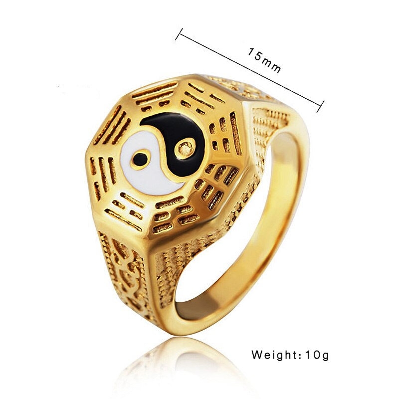 Chinese Style Gossip Yin Yang Symbol Rings for Men