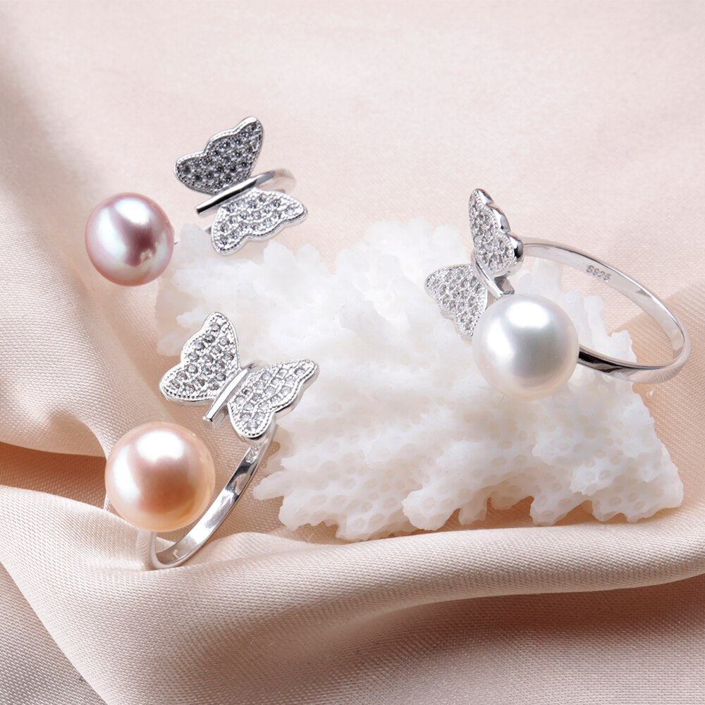 Simple Butterfly Shape 925 Sterling Silver Zircon Women Ring