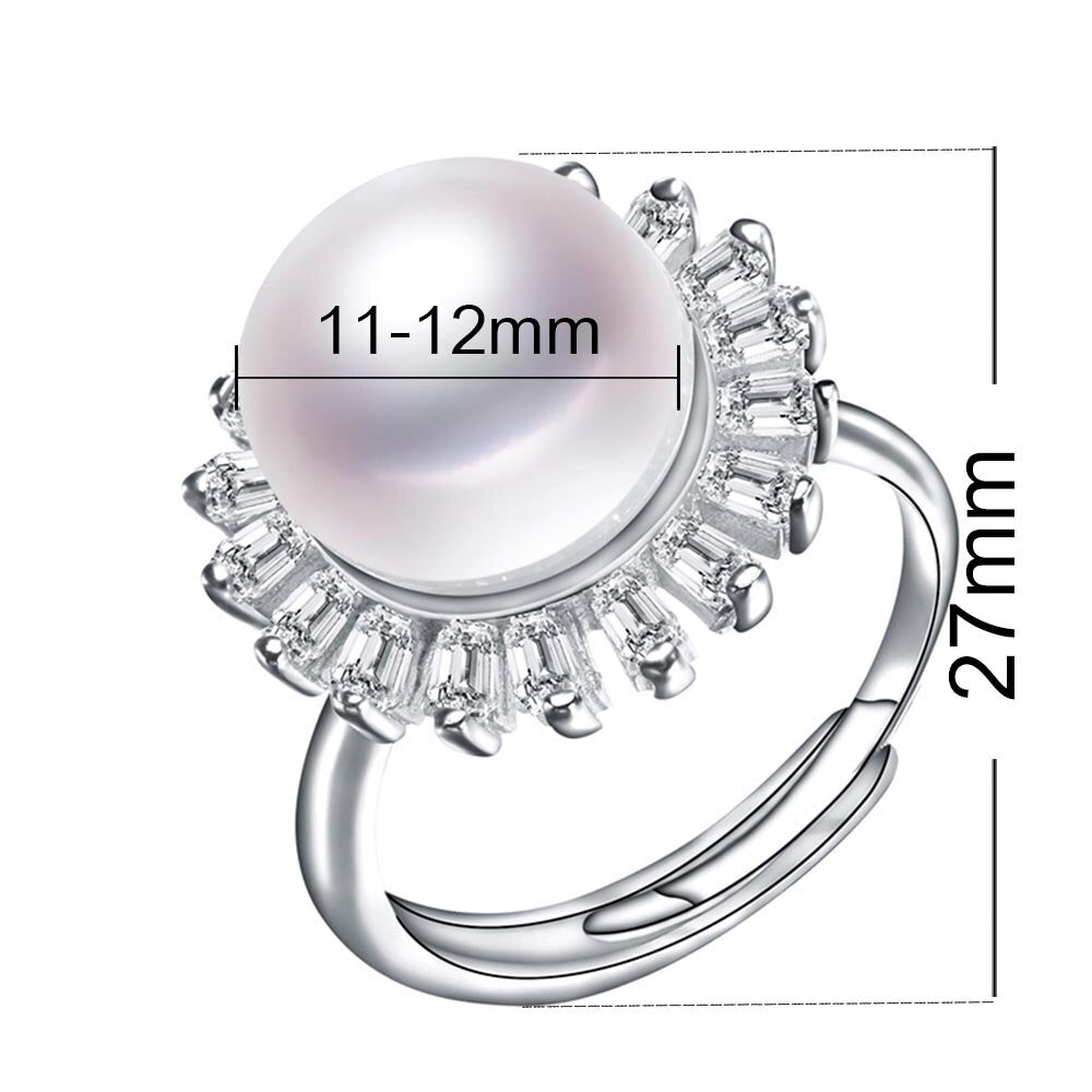 High Quality White Natural Freshwater Pearl Rings For Women