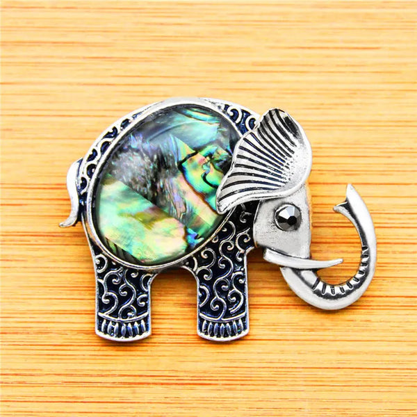 Vintage Elephant Shell Brooches