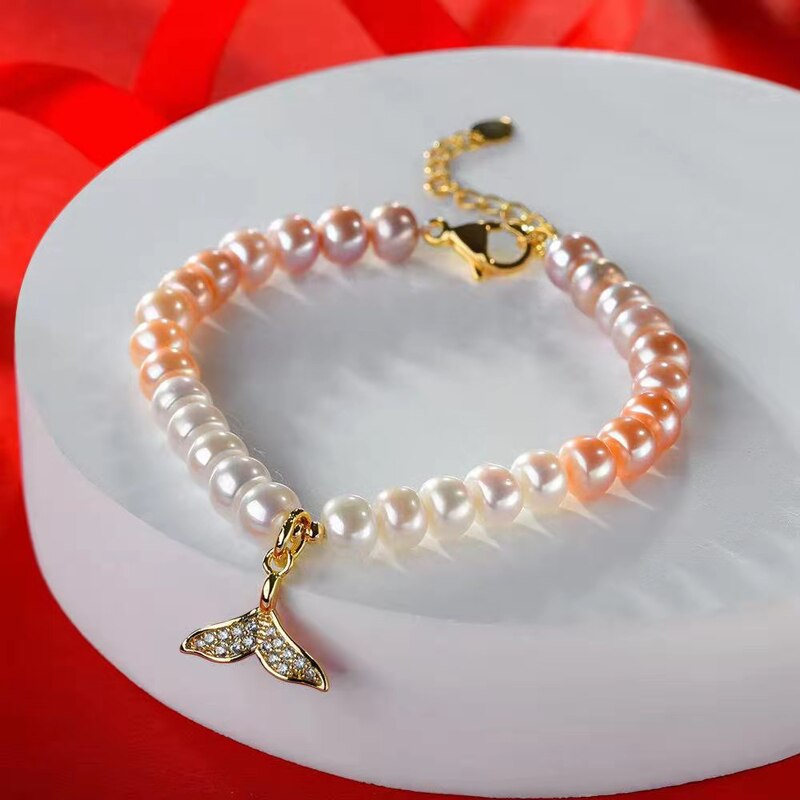 New Arrival Natural Coloful Freshwater Pearl Charm Bracelets For Women