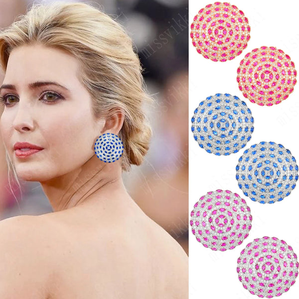 High Quality Big Round Stud Earring for Bridal Wedding Women Girl