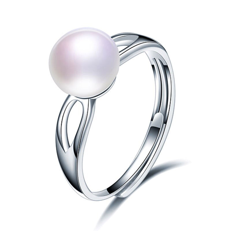 Simple natural freshwater pearl wedding cross ring