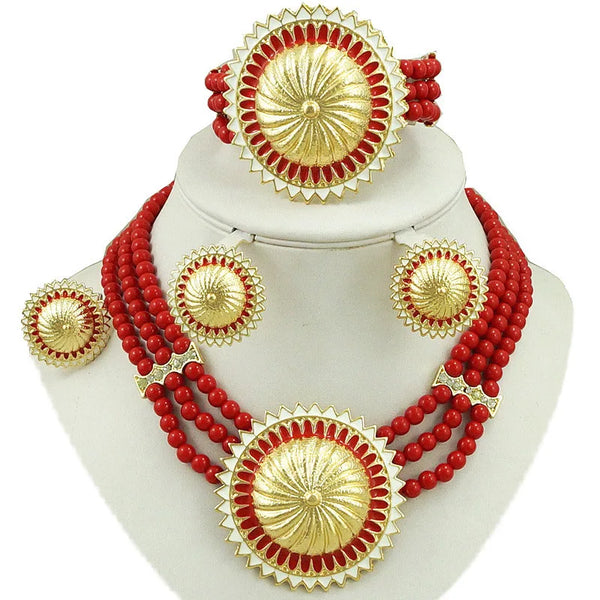 African Bead Fine Necklace Bridal Wedding Jewelry sets