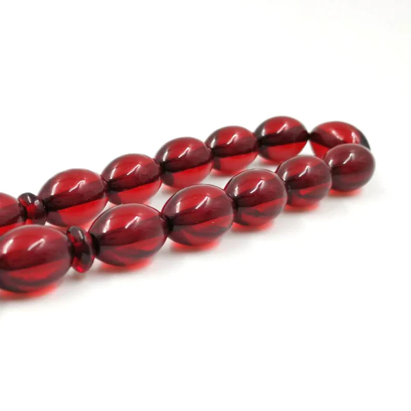 Red Resin Tasbih Muslim bracelet 33 bead rosary Red Bracelets Beads