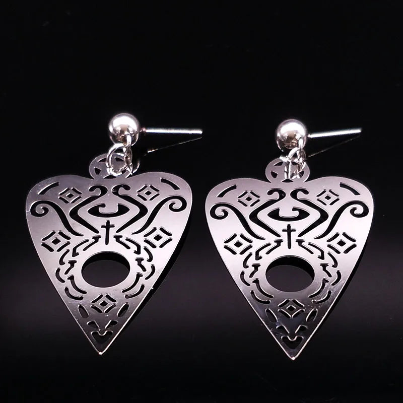 Fashion Stainless Steel Stud Earrings for Women Evil Eye Silver Color Earring