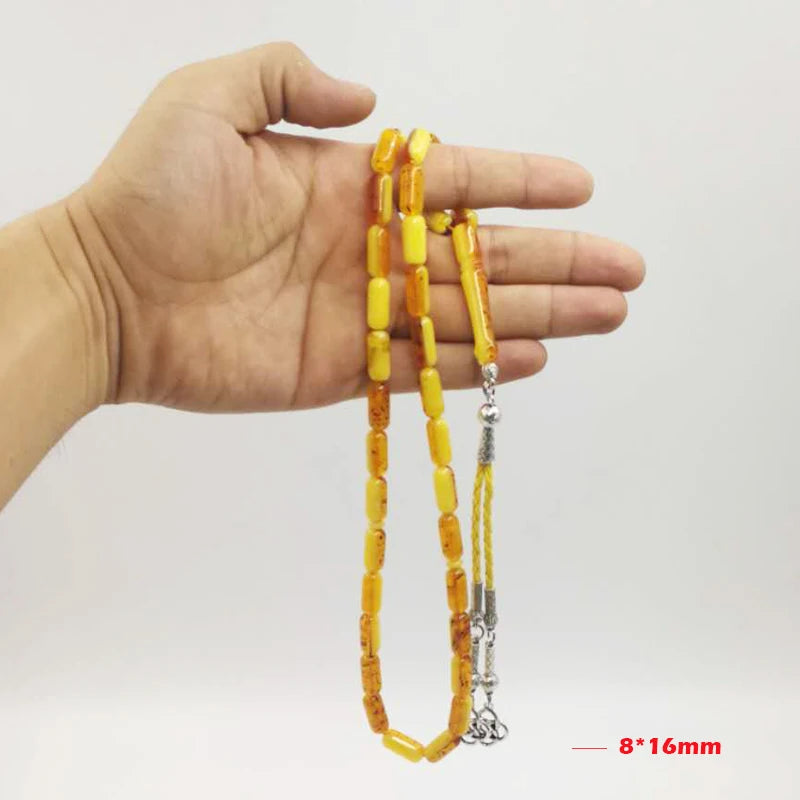 Man's Resin Tasbih Ambers Color Rosary Muslim Luxurious bracelet Tesbih 33 Beads