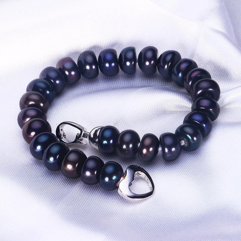 New Black Natural Pearl 18cm Bracelet For Women