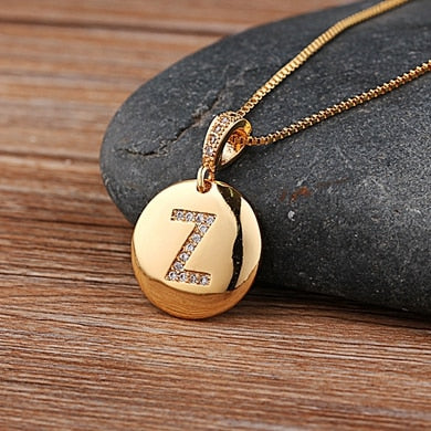 Top Quality Women Girls Initial Letter Necklace 26 A-Z Charm Neck Pendants