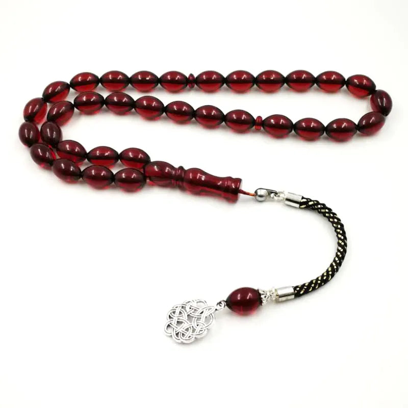 Red Resin Tasbih Muslim bracelet 33 bead rosary Red Bracelets Beads