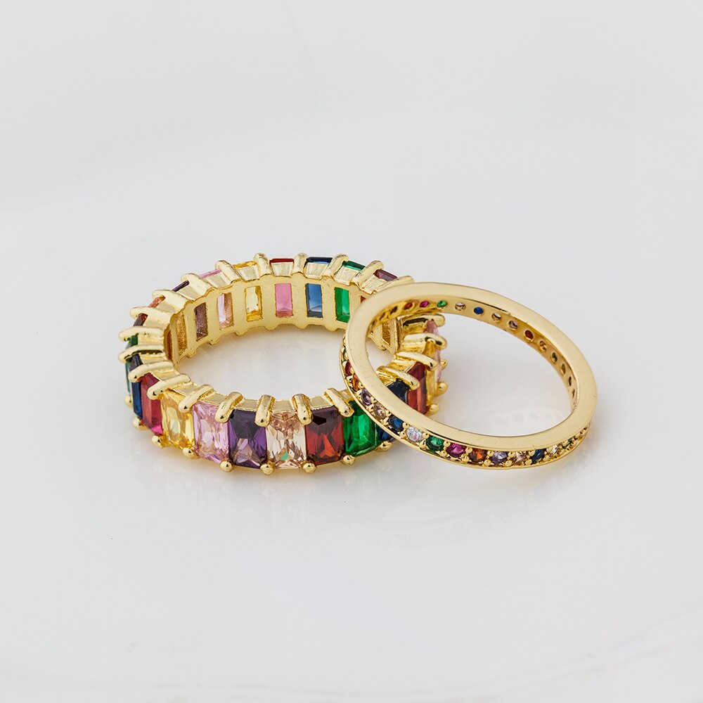 Colorful CZ Eternity Band Ring