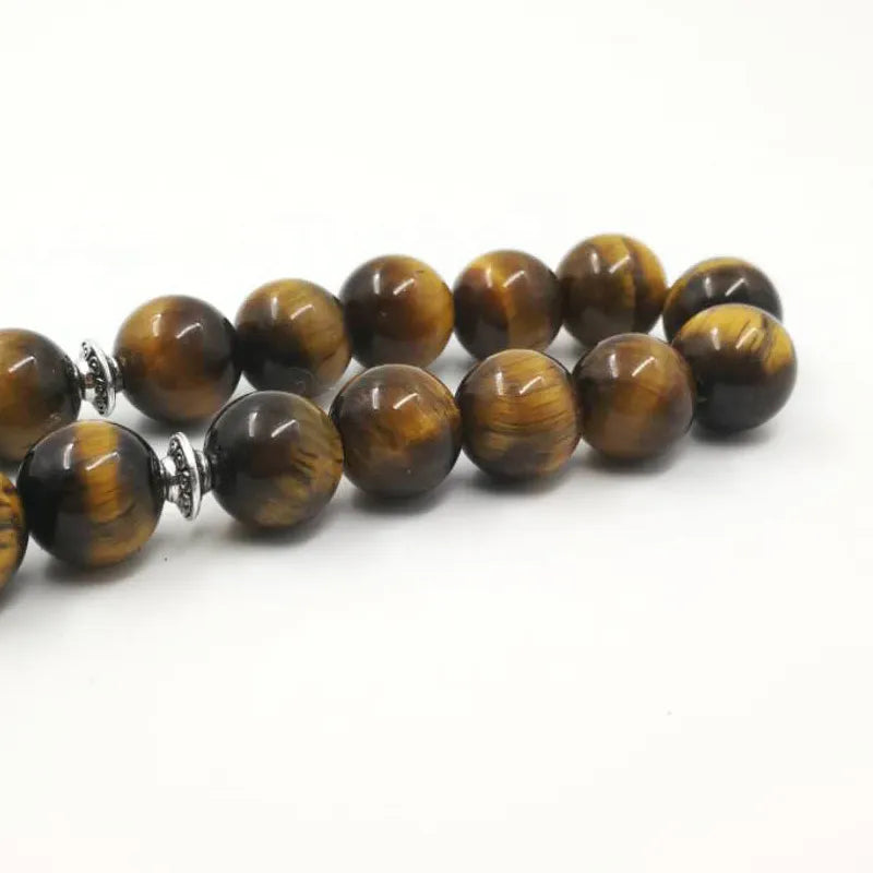 Man Tasbih Natural Tiger eye stone Muslim prayer beads islamic Eid Ramadan Guality Gifts