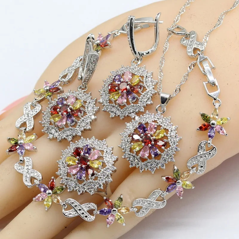 Multi Semi-precious Necklace Pendant Bracelets Earrings Rings  Gift