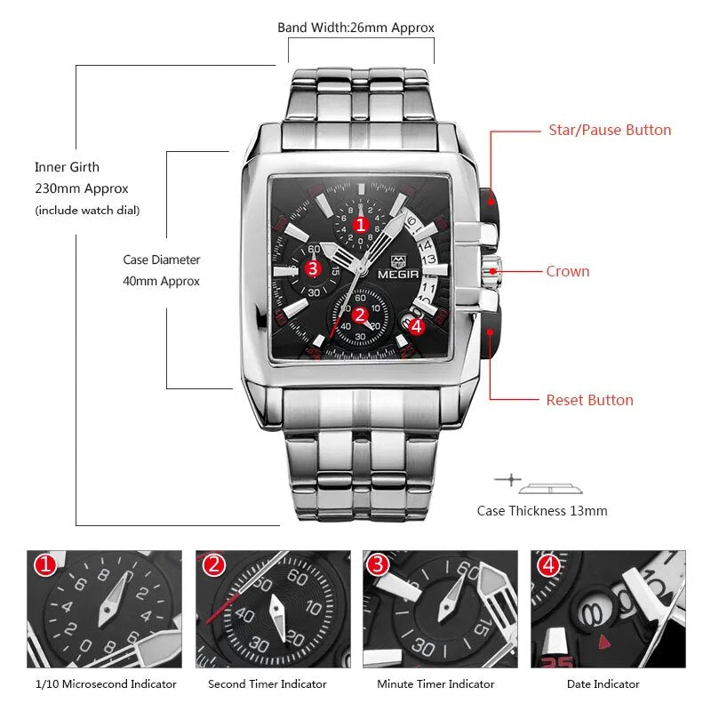 New Business Men's Quartz Watches Fashion Brand Chronograph Wristwatch